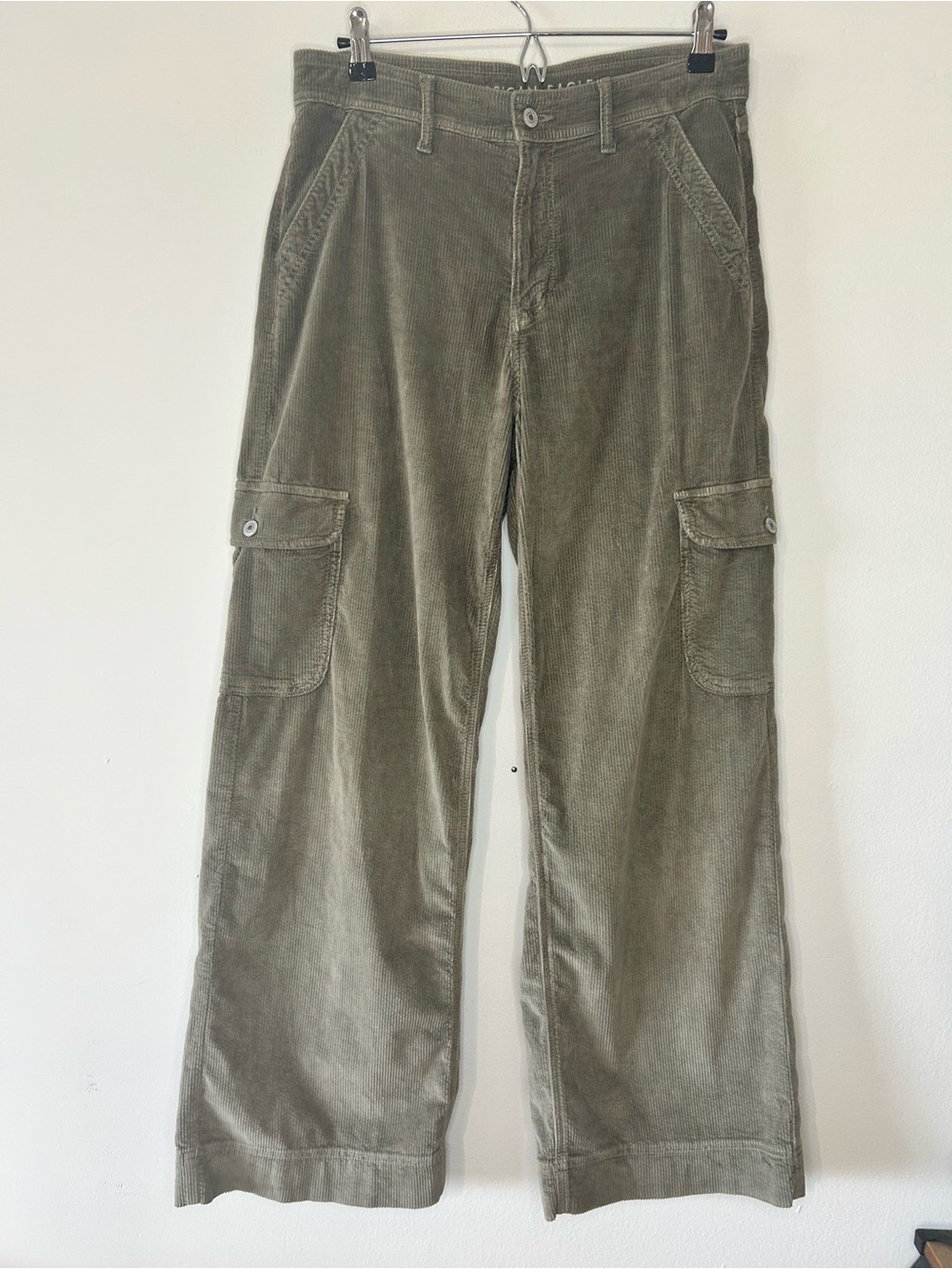 American Eagle Outfitters super high-rise baggy wide leg Corduroy Cargo Pants 6